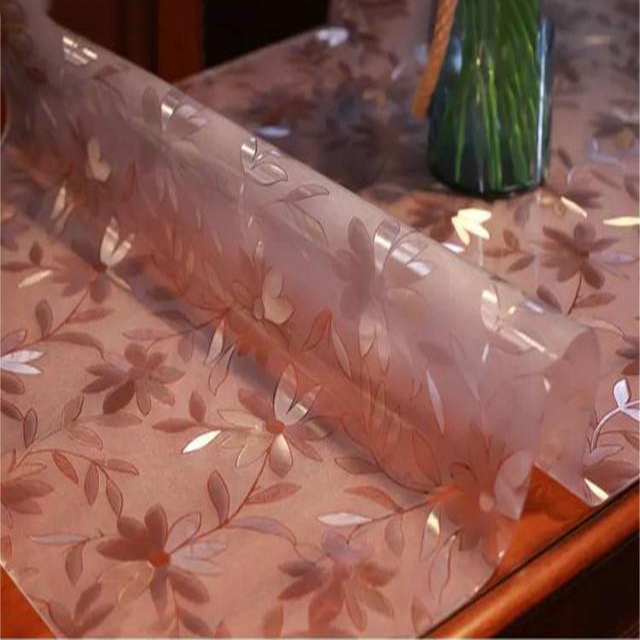 HM-006 High Quality Transparent Vinyl Table Cover Clear Embossed Transparent PVC Sheet