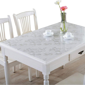 HM-031 1.5mm Factory Wholesale Soft Clear Embossed PVC Table Cover Roll