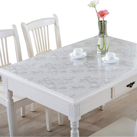 HM-031 1.5mm Factory Wholesale Soft Clear Embossed PVC Table Cover Roll