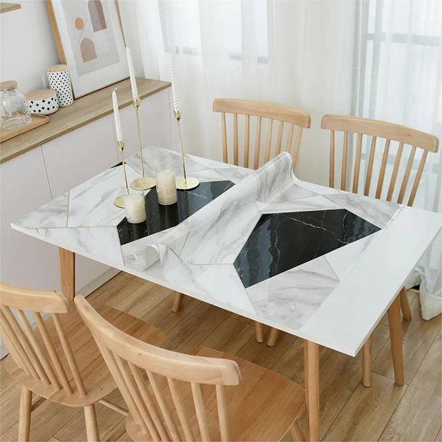 HM-040 Waterproof And Oilproof Durable Thick Vinyl Table Cloths For Kitchen Dinning Tabletop Cover