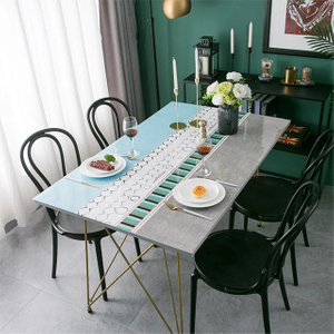 HM-038 Table Cover Print PVC Eco-Friendly Waterproof Decorative Soft Glass Table Sheet