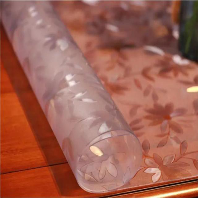 HM-006 High Quality Transparent Vinyl Table Cover Clear Embossed Transparent PVC Sheet