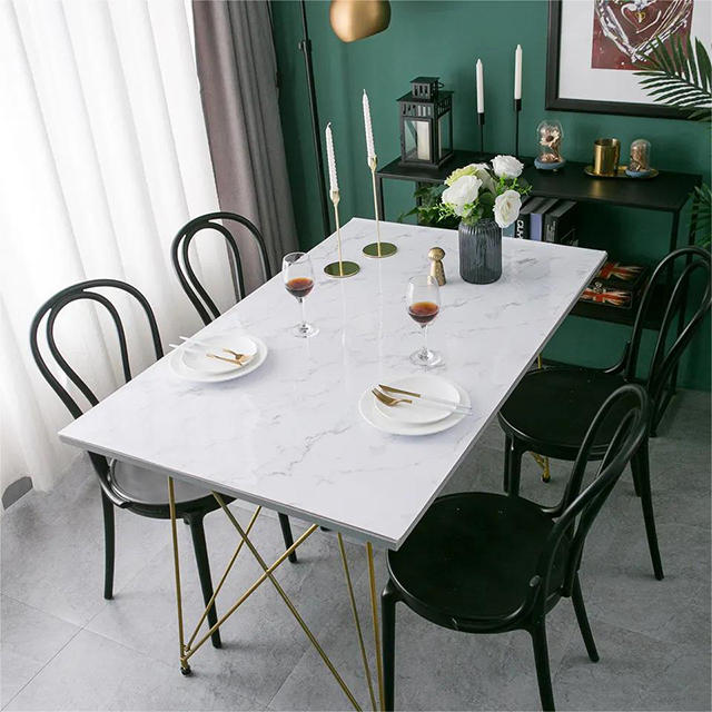 HM-049 Home Decor Dinning Table Printed Plastic Table Protector Sheet With Table Runner Design