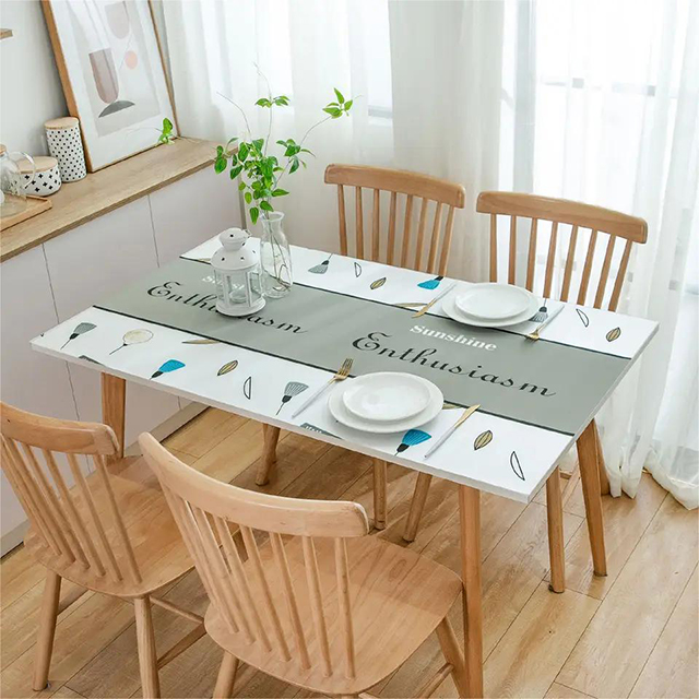 HM-042 Decorative PVC Tablecloth Waterproof New Printed Design Plastic Cover For Table