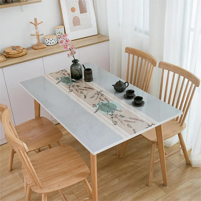 HM-032 Oil Resistant Rigid PVC Sheet Decorative Waterproof Table Cloth