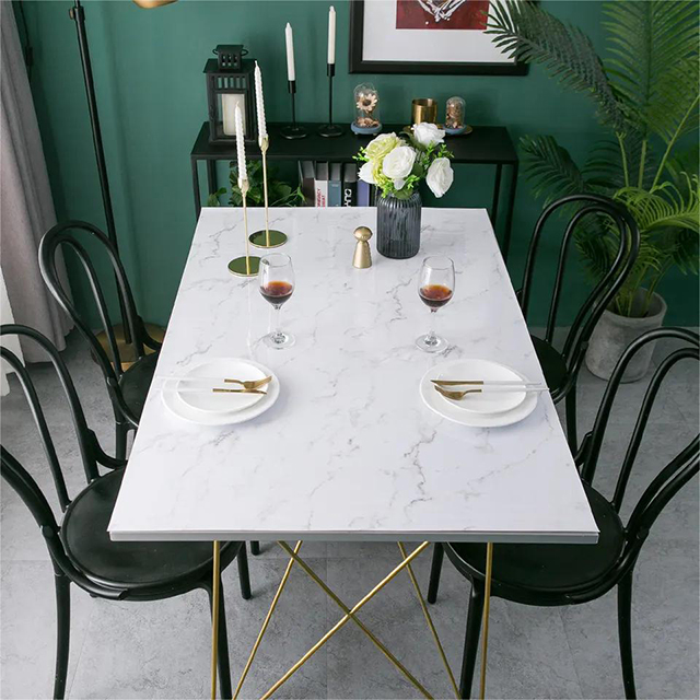 HM-049 Home Decor Dinning Table Printed Plastic Table Protector Sheet With Table Runner Design