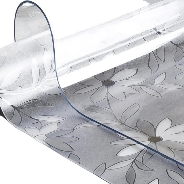 HM-006 High Quality Transparent Vinyl Table Cover Clear Embossed Transparent PVC Sheet