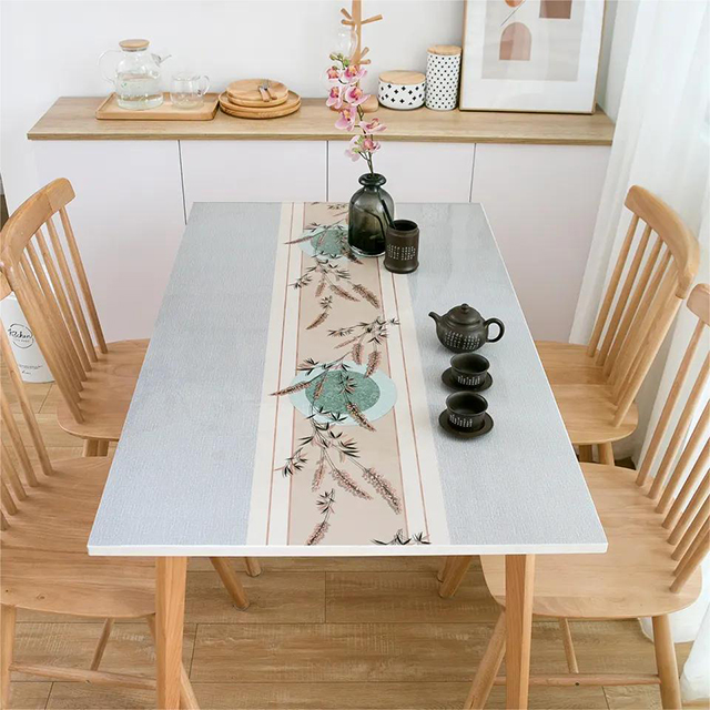 HM-032 Oil Resistant Rigid PVC Sheet Decorative Waterproof Table Cloth