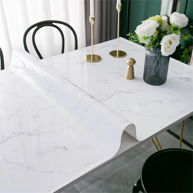 HM-049 Home Decor Dinning Table Printed Plastic Table Protector Sheet With Table Runner Design