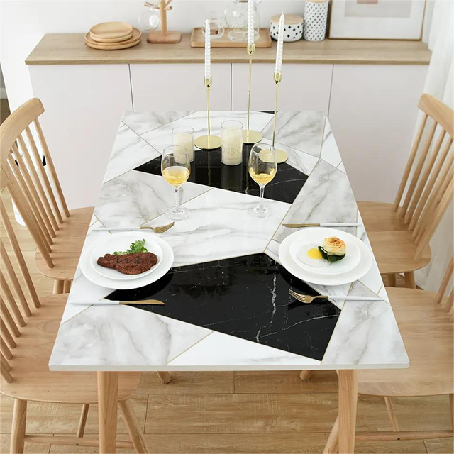 HM-040 Waterproof And Oilproof Durable Thick Vinyl Table Cloths For Kitchen Dinning Tabletop Cover