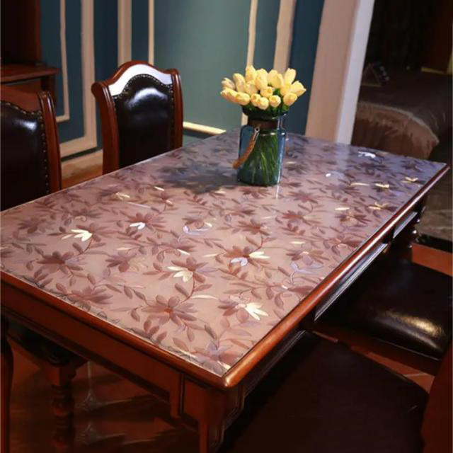 HM-006 High Quality Transparent Vinyl Table Cover Clear Embossed Transparent PVC Sheet